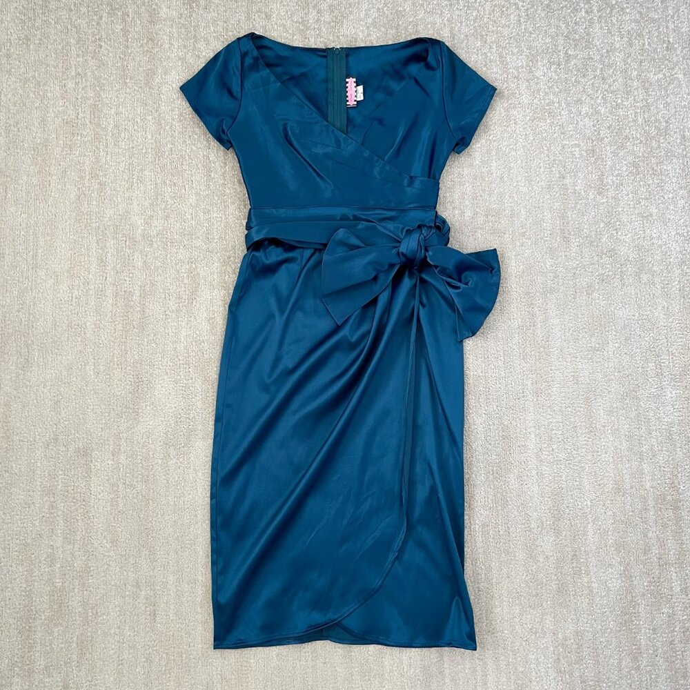 Pinup Couture Ava Faux Wrap Wiggle Midi Dress S